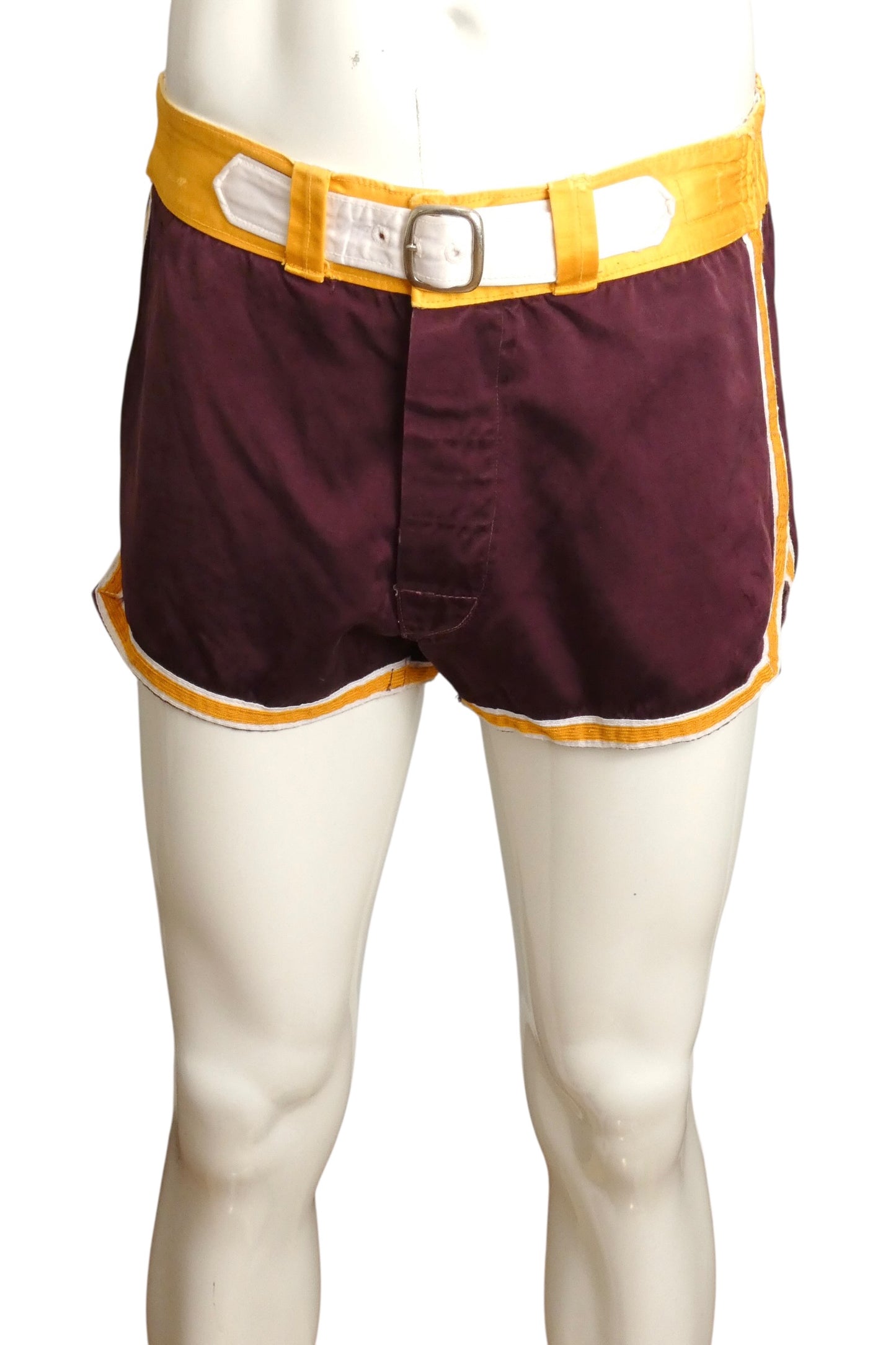 1950s Burgundy Satin Athletic Shorts, Size-XSmall