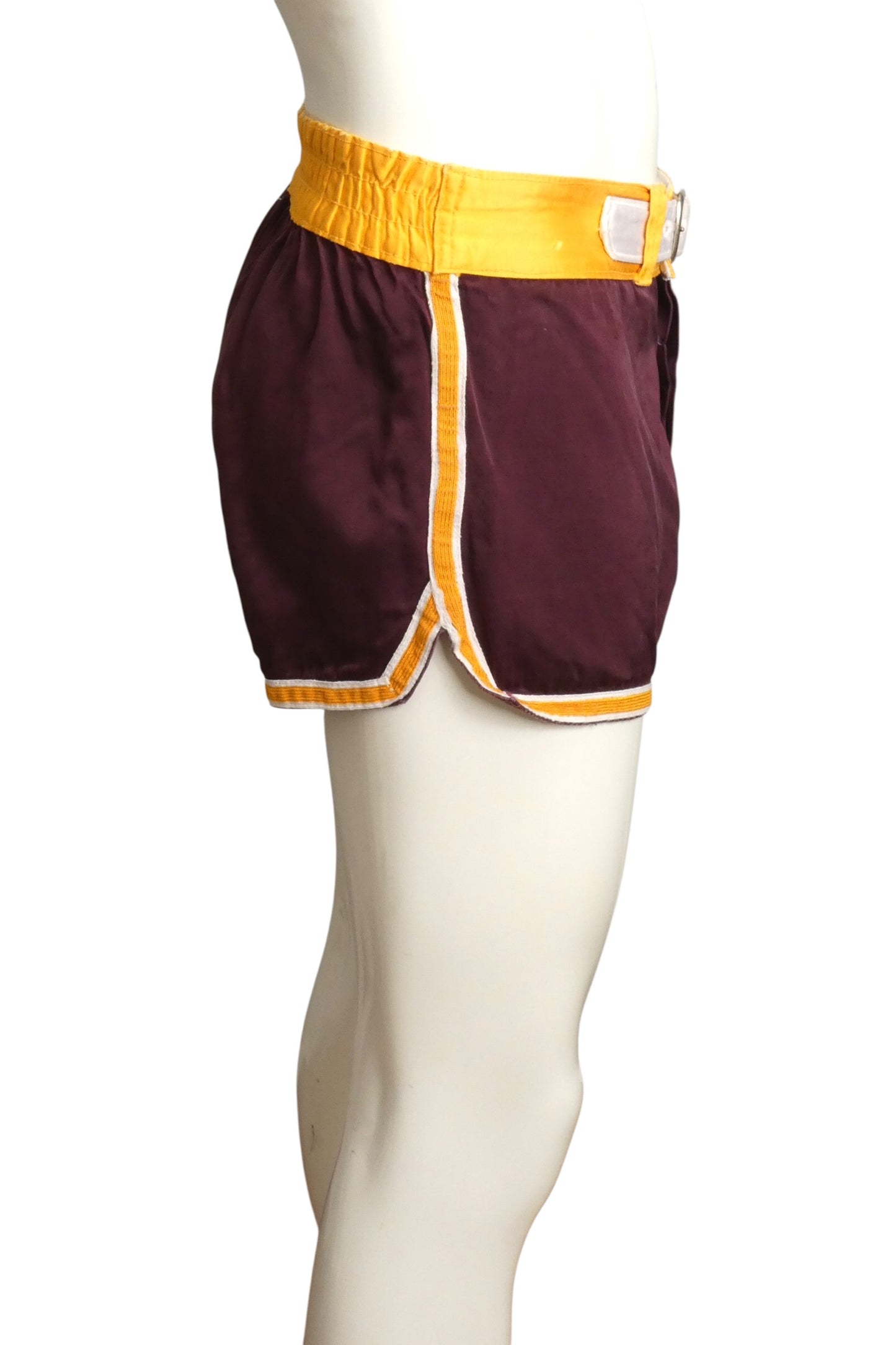 1950s Burgundy Satin Athletic Shorts, Size-XSmall