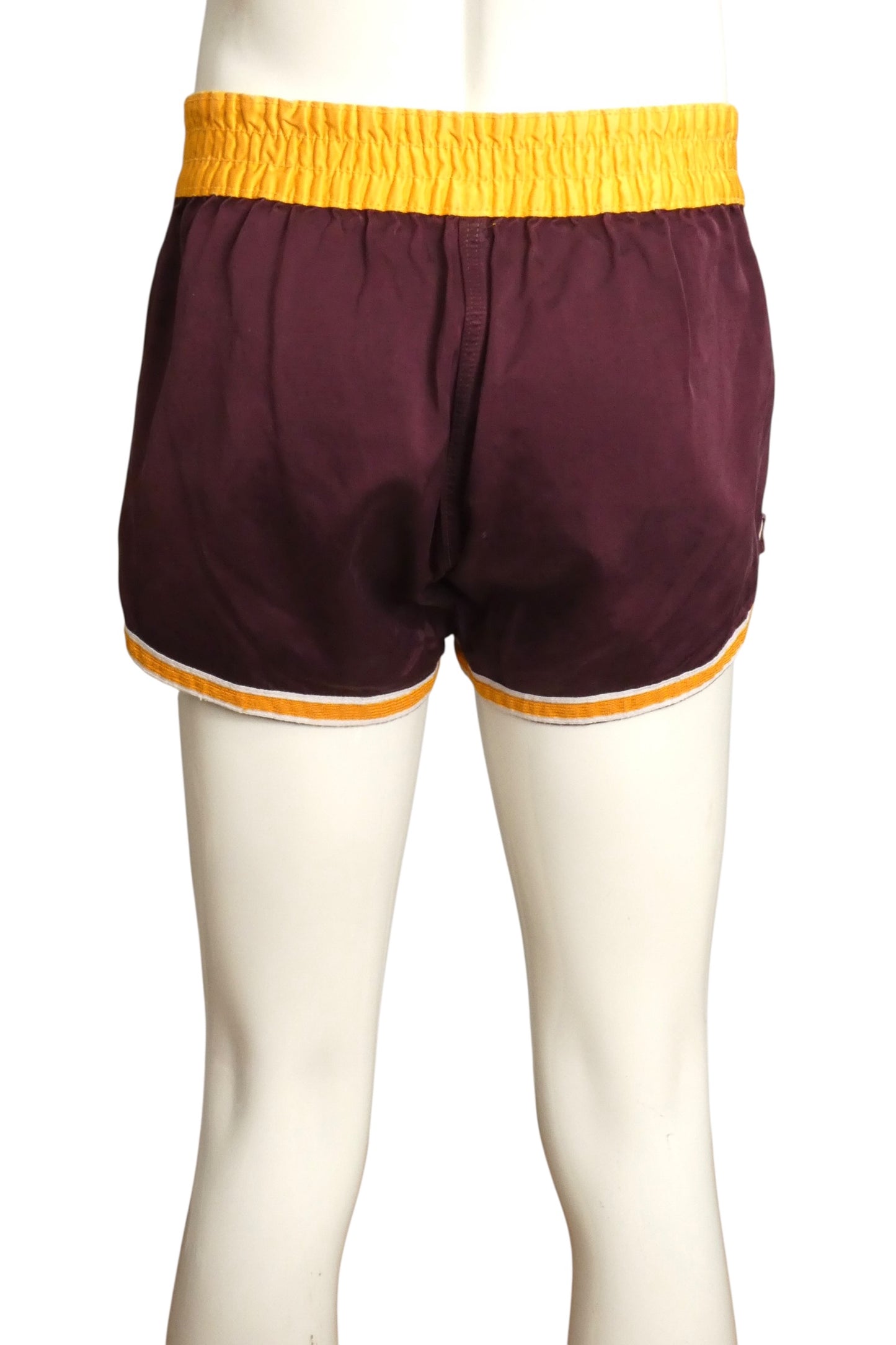 1950s Burgundy Satin Athletic Shorts, Size-XSmall