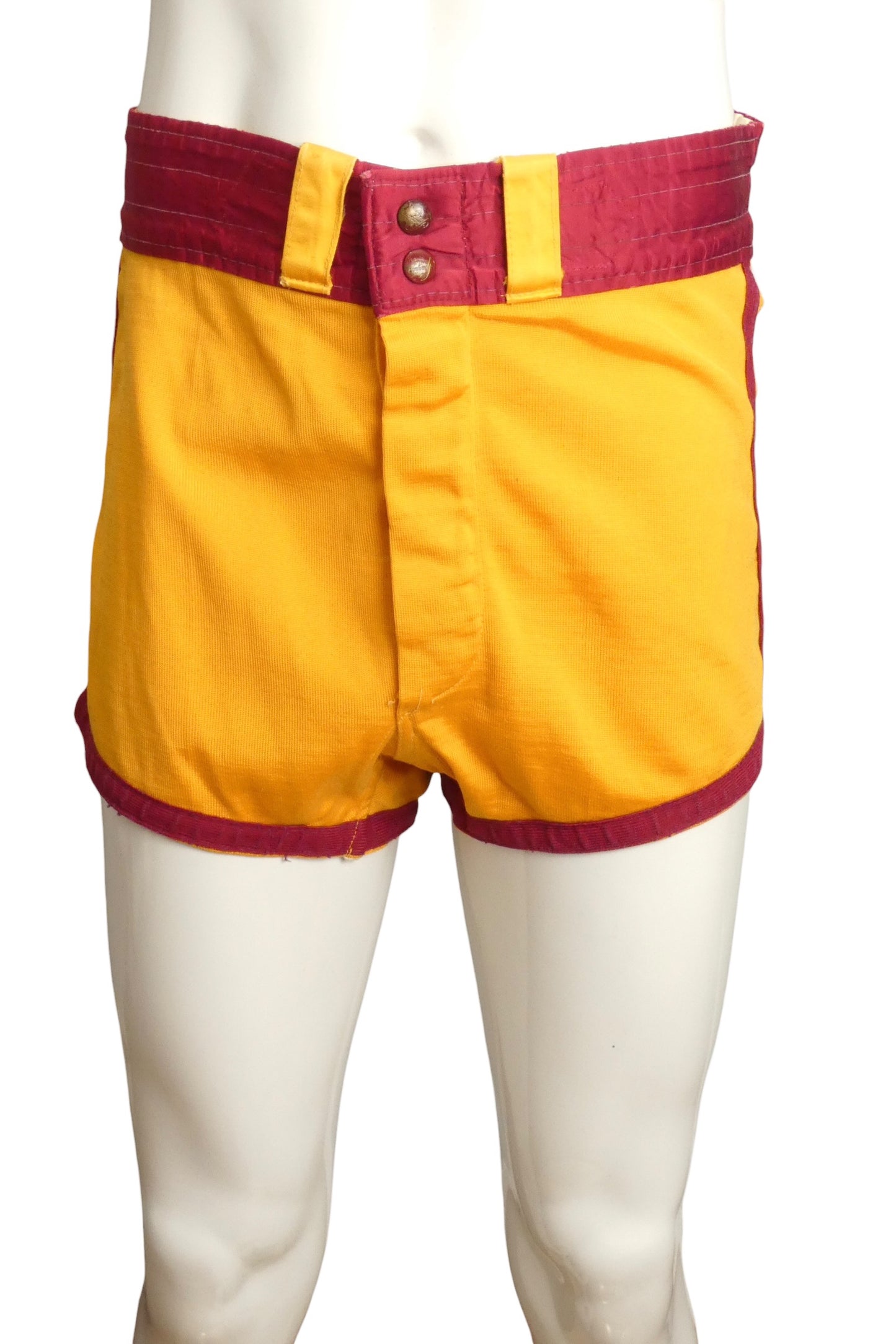 1950s Yellow Knit Athletic Shorts, Size-Small