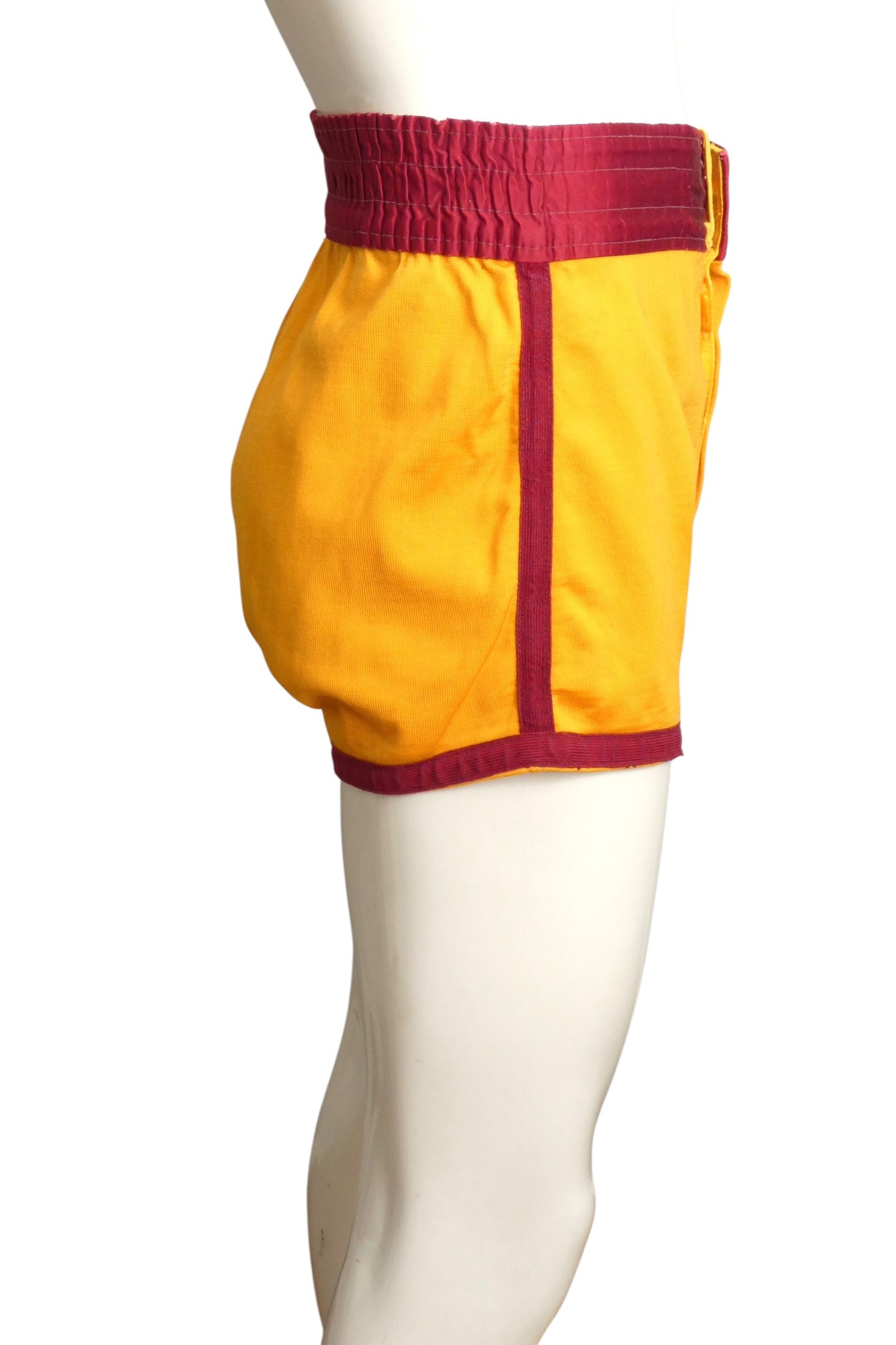 1950s Yellow Knit Athletic Shorts, Size-Small