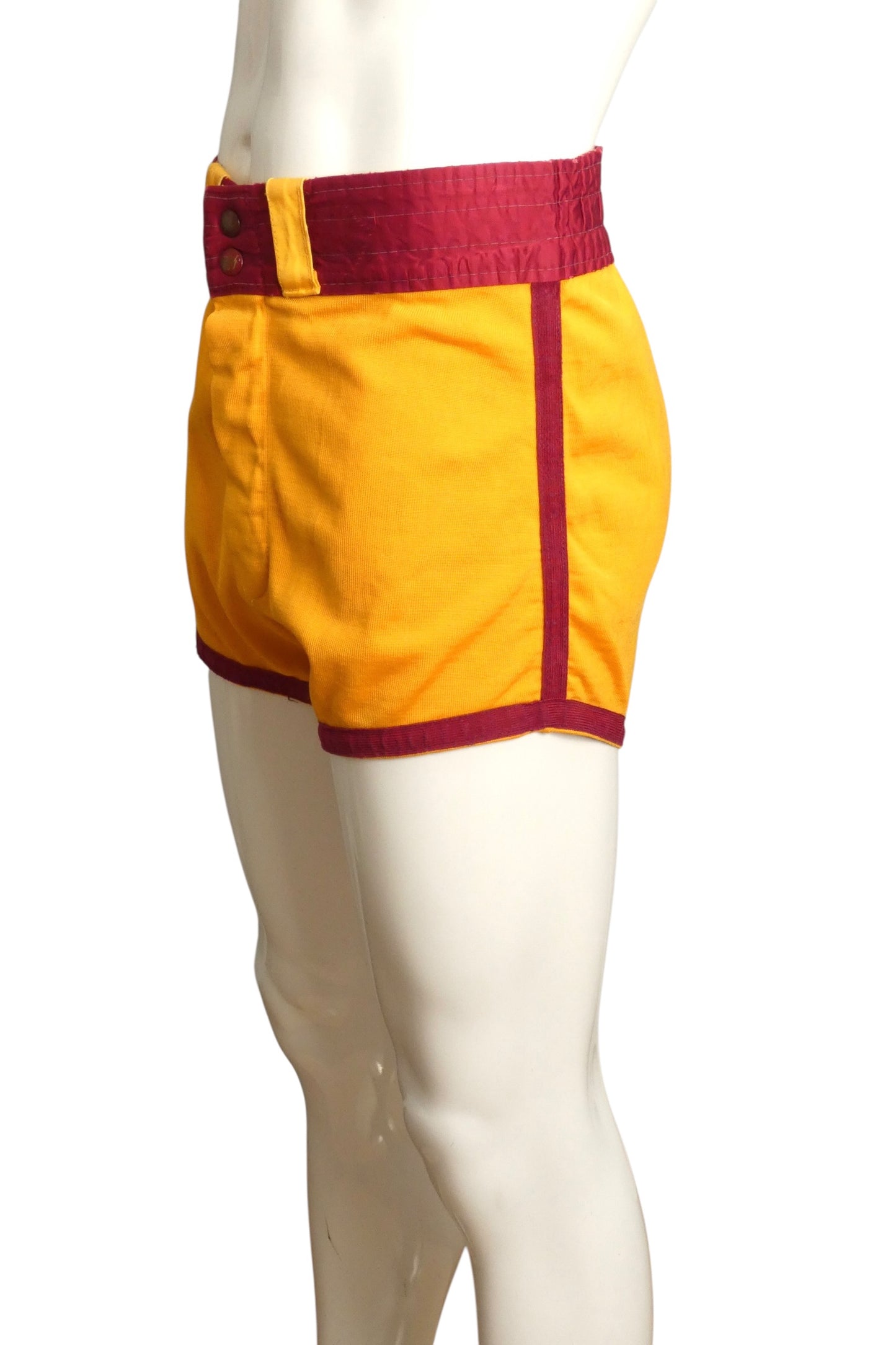 1950s Yellow Knit Athletic Shorts, Size-Small