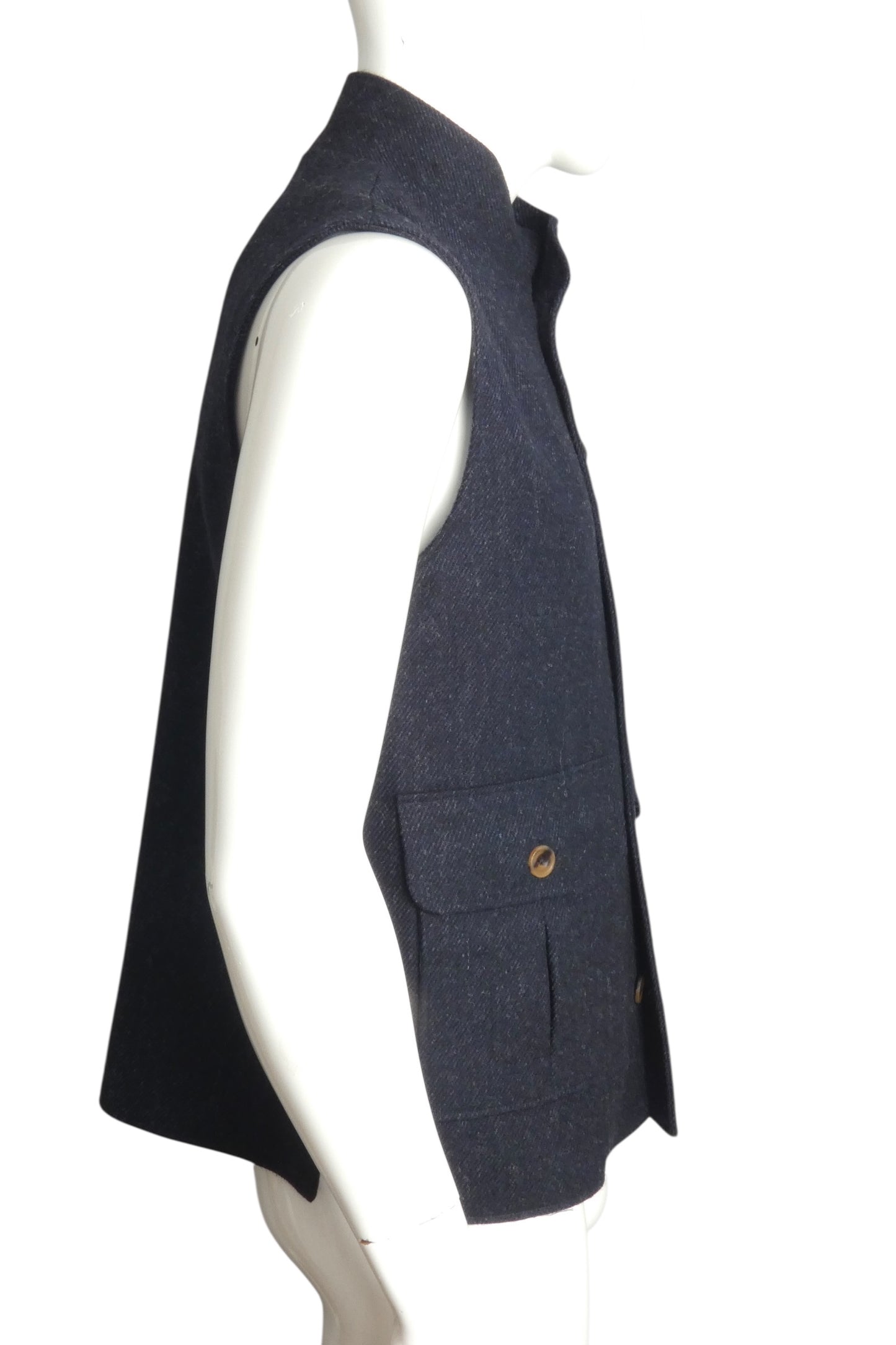 THE MERCHANT FOX- Navy Wool Tweed Vest, Size Medium