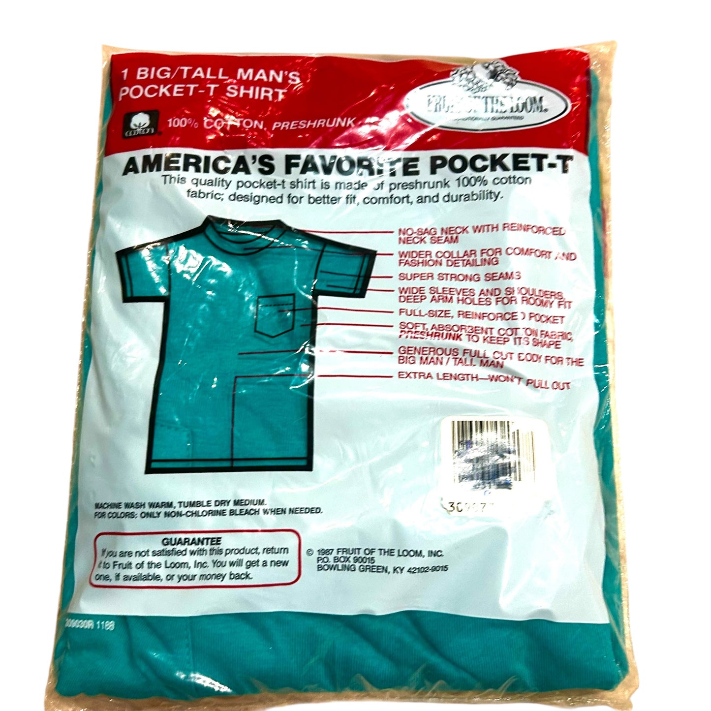 1987 Packaged Fruit of the Loom Pocket T-Shirt, Size-XXLarge