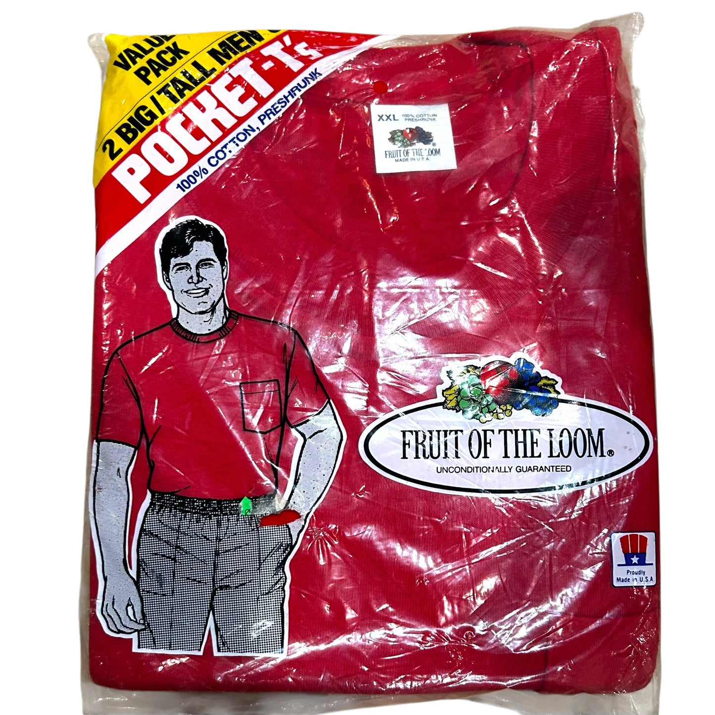 1987 Fruit of the Loom Pocket T-Shirt Pack, Size-XXLarge