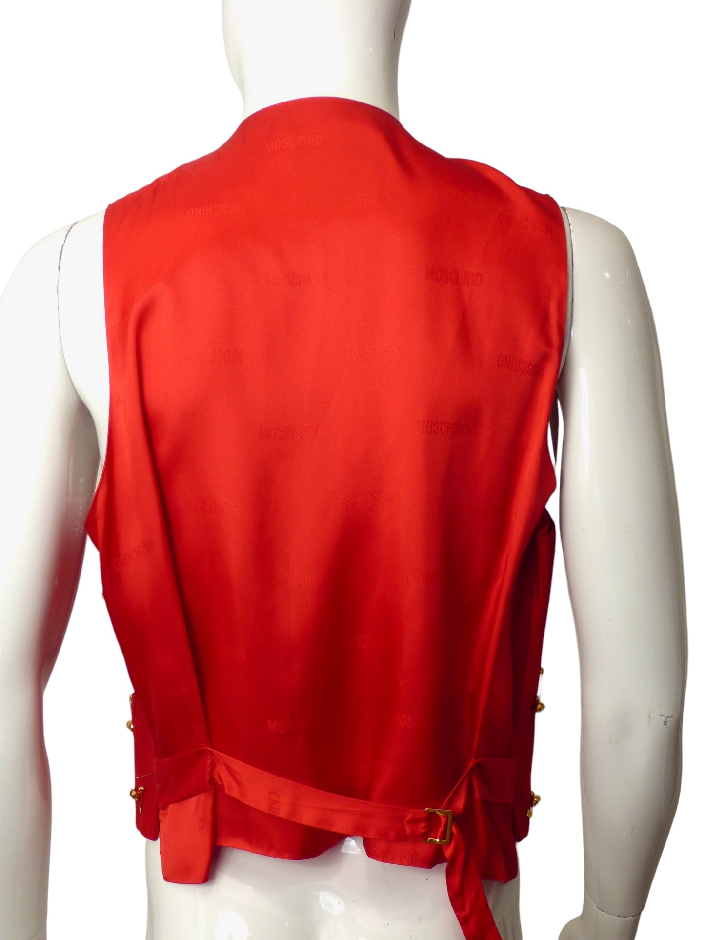 Cheap & Chic Moschino- 90s Red Wool Bell Vest, Size Medium