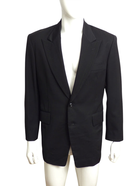 MATSUDA- 1980s Black Wool Blazer, Size Small