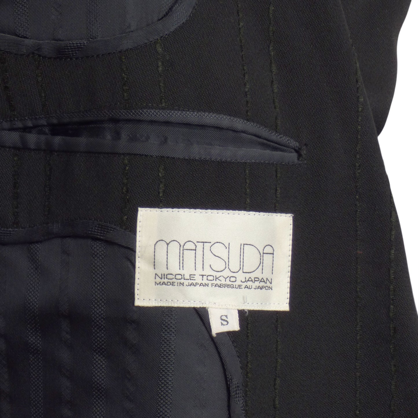 MATSUDA- 1980s Black Wool Blazer, Size Small