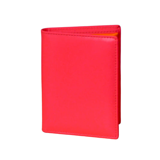 COMME DES GARCONS-Pink Leather Bi-Fold Wallet