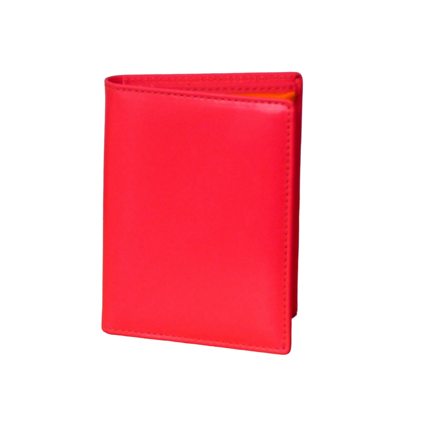 COMME DES GARCONS-Pink Leather Bi-Fold Wallet