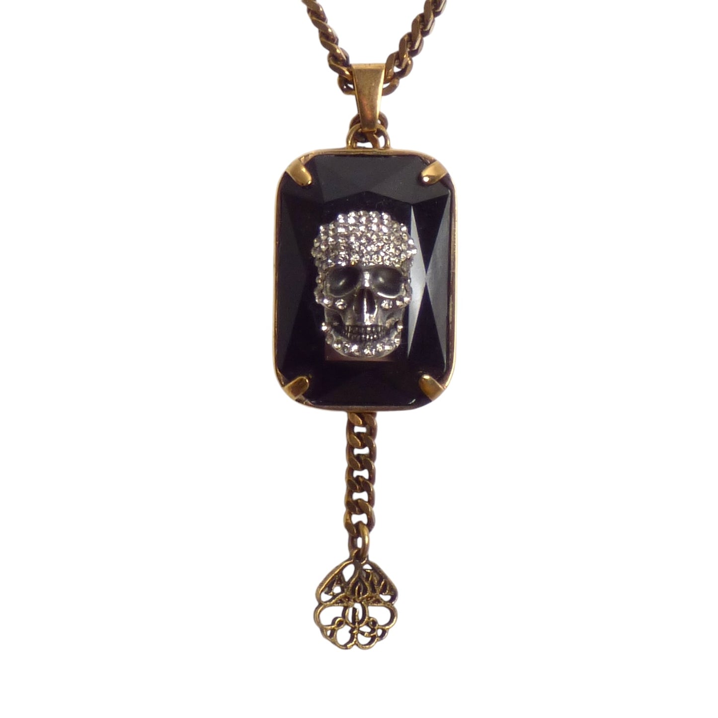 ALEXANDER  MCQUEEN- NIB Rhinestone Skull Necklace