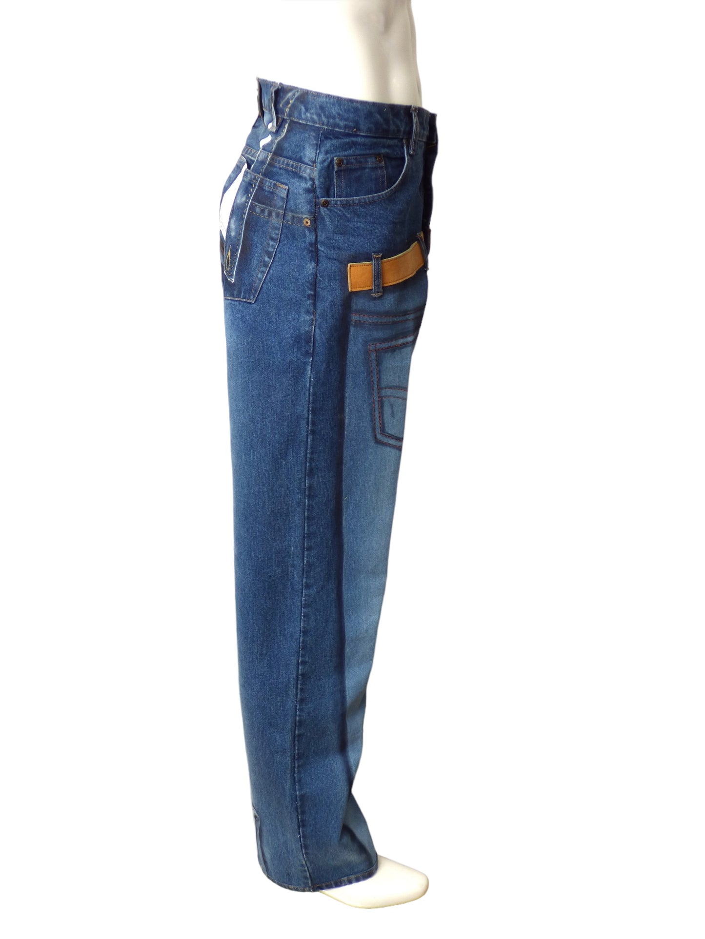 A'N- Backward Print Denim Jeans, Waist-36"