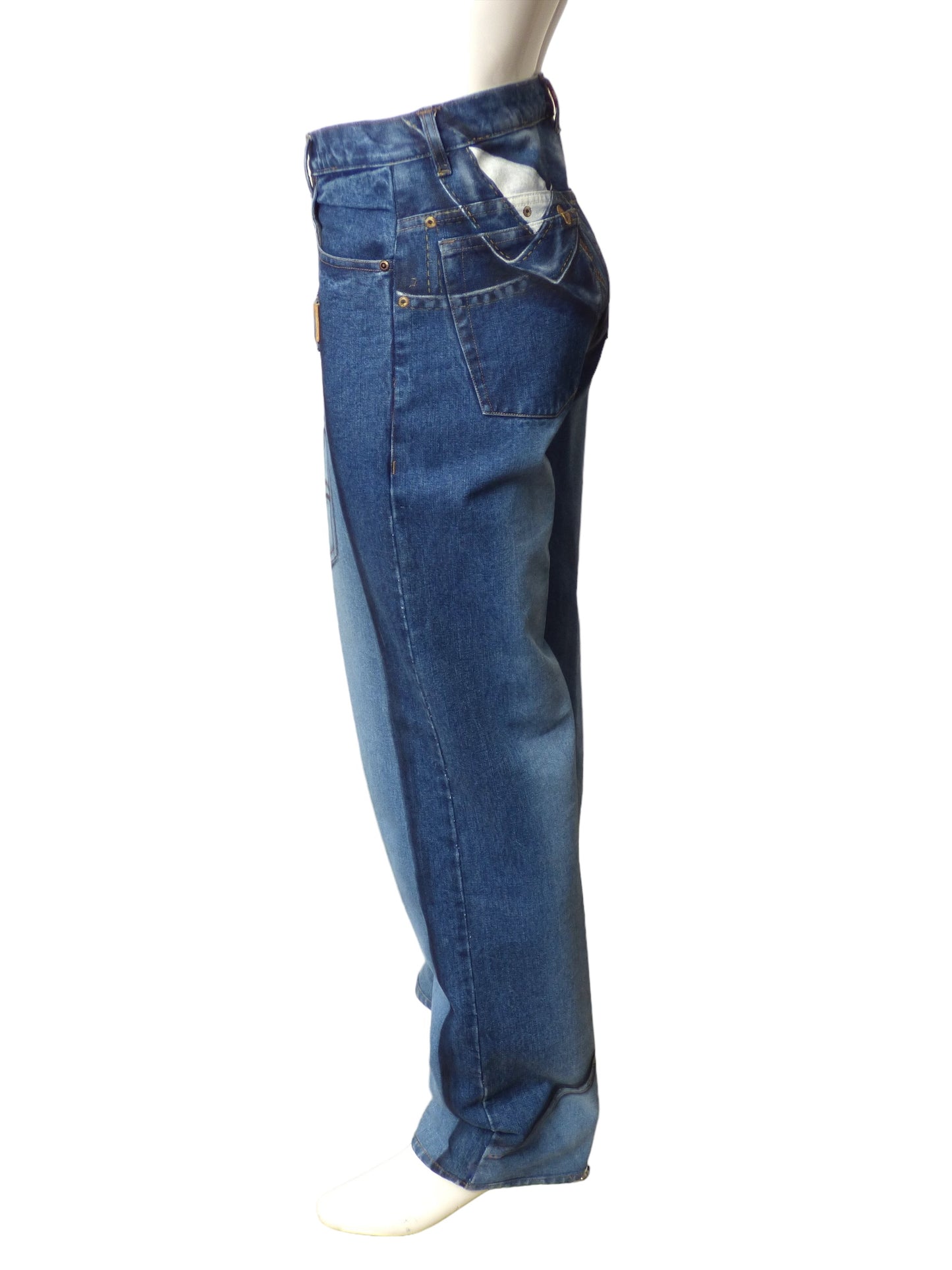 A'N- Backward Print Denim Jeans, Waist-36"