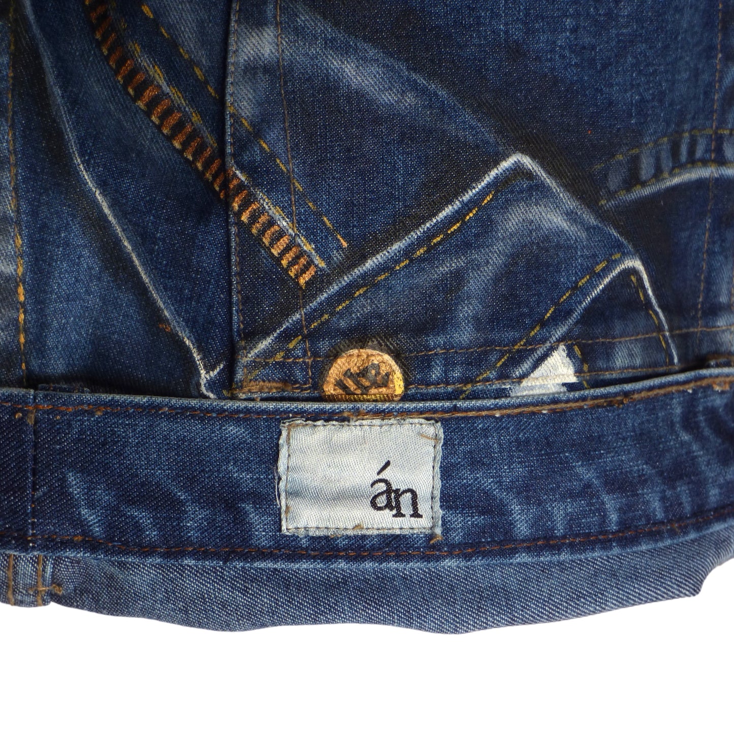 A'N- Backward Print Denim Jeans, Waist-36"