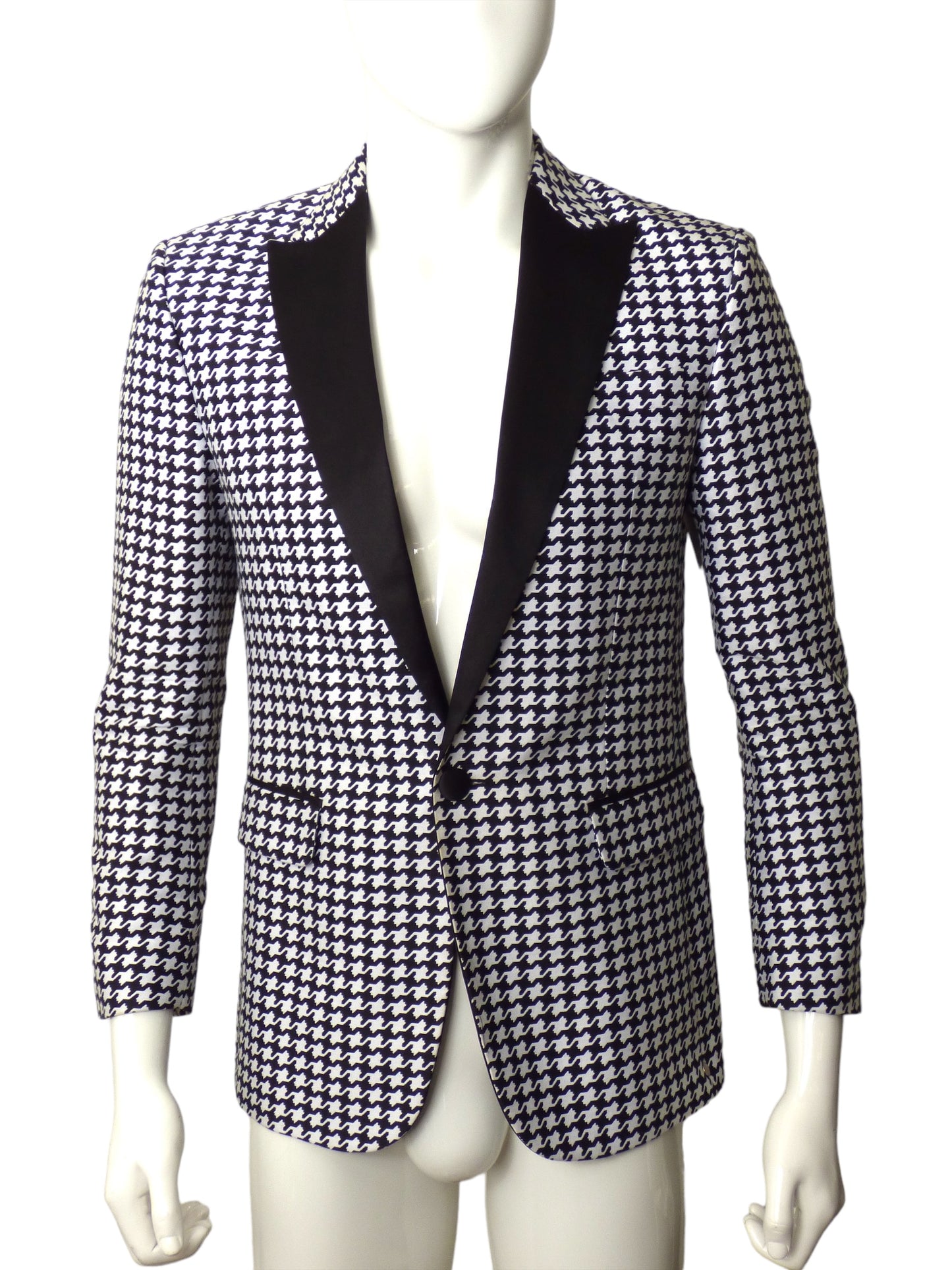 DSQUARED2- Houndstooth Print Tuxedo Jacket, Size Large