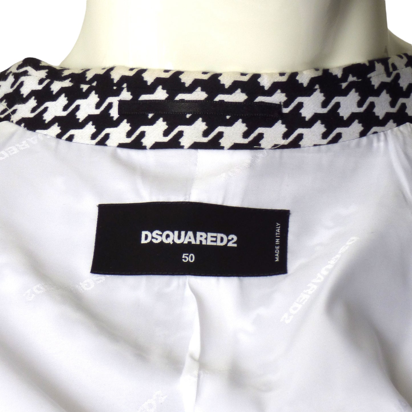 DSQUARED2- Houndstooth Print Tuxedo Jacket, Size Large