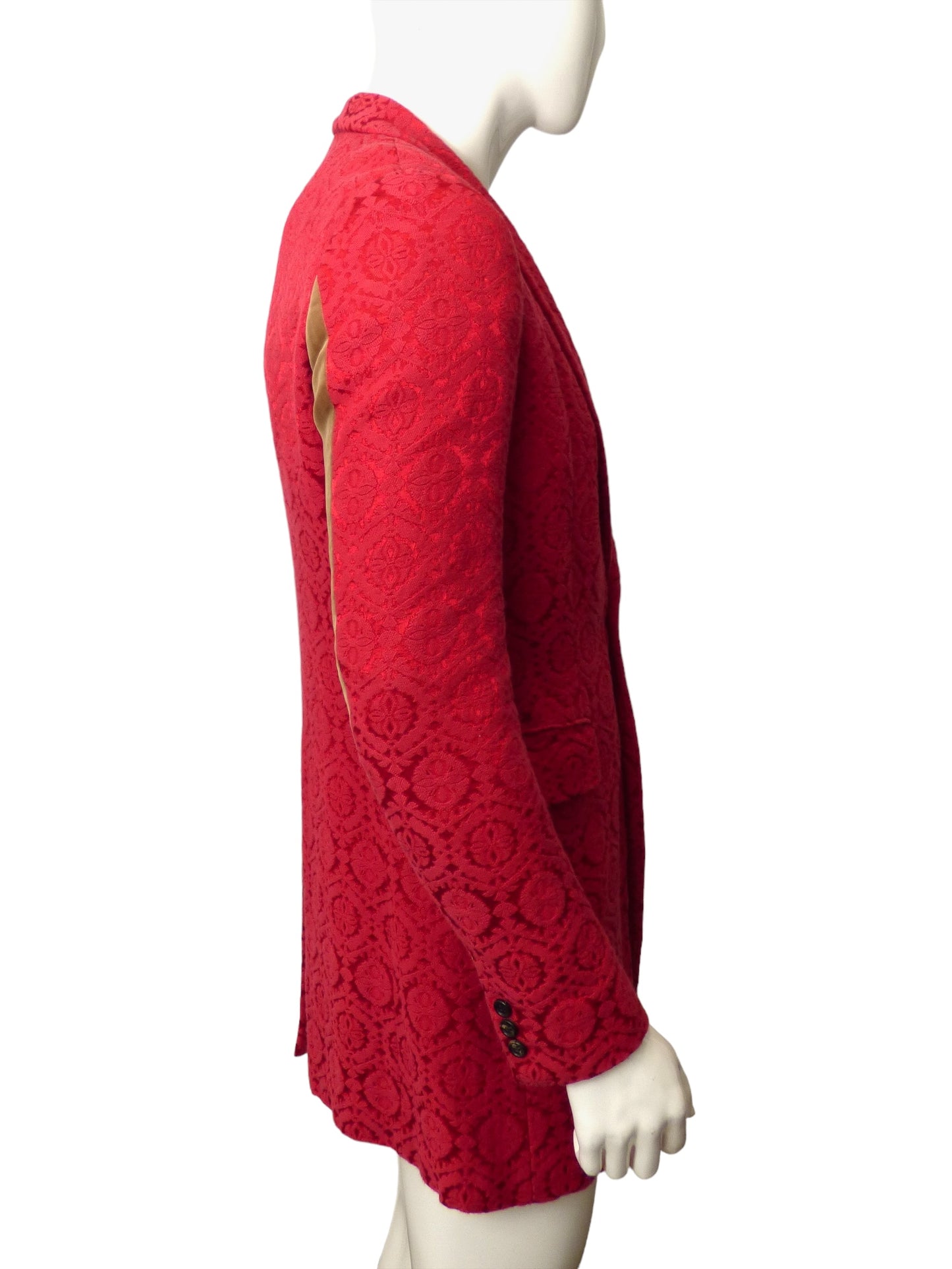 COMME DES GARCONS- 2013 Red Brocade Blazer, Size Large