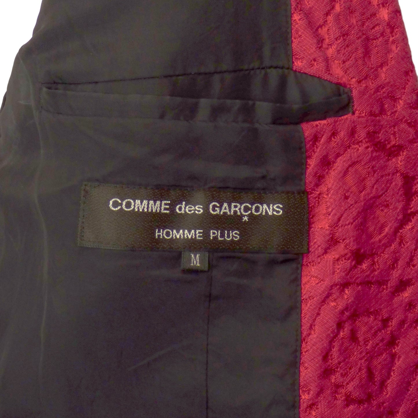 COMME DES GARCONS- 2013 Red Brocade Blazer, Size Large