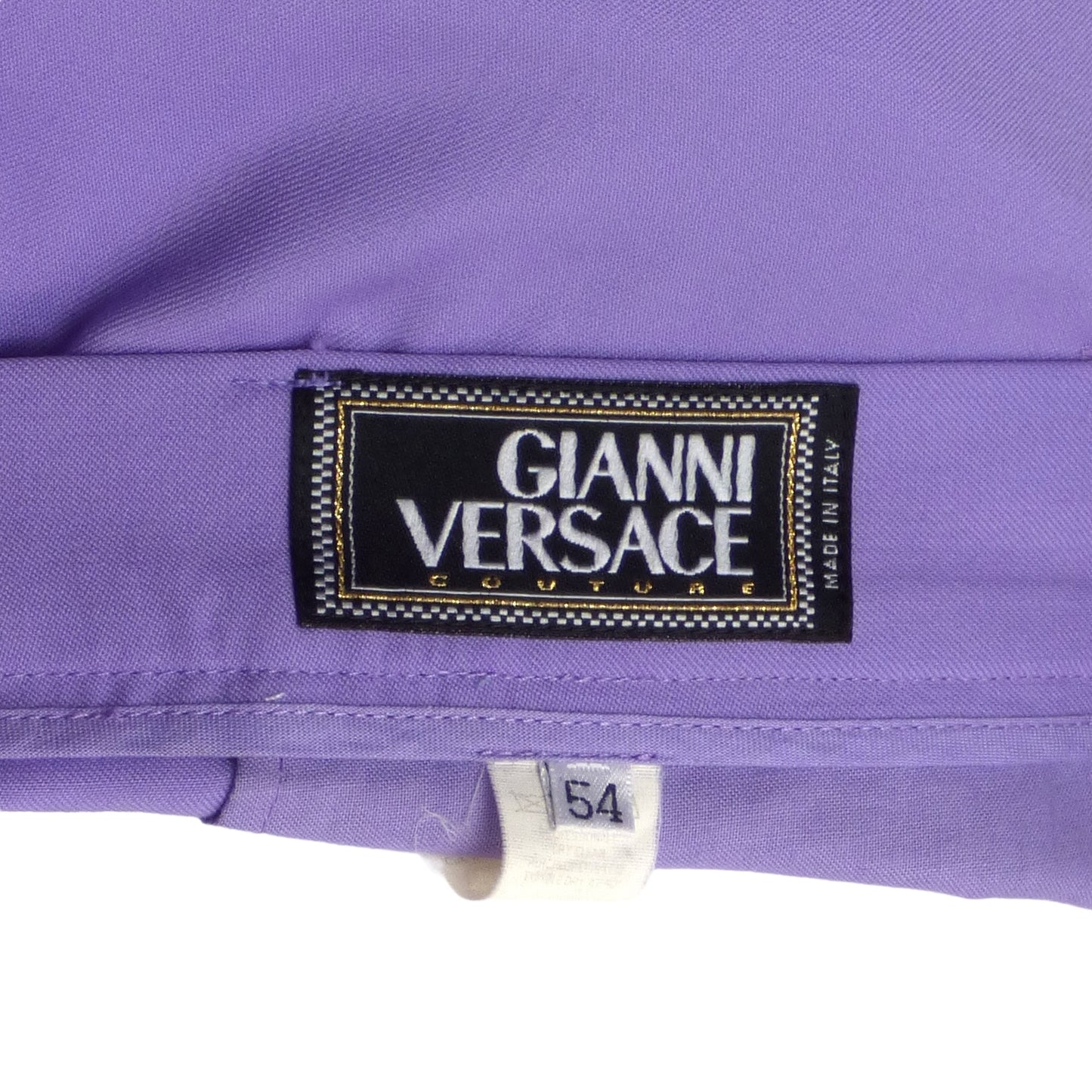 GIANNI VERSACE- 1990s Lavender Wool Pleated Trousers, Waist-38"