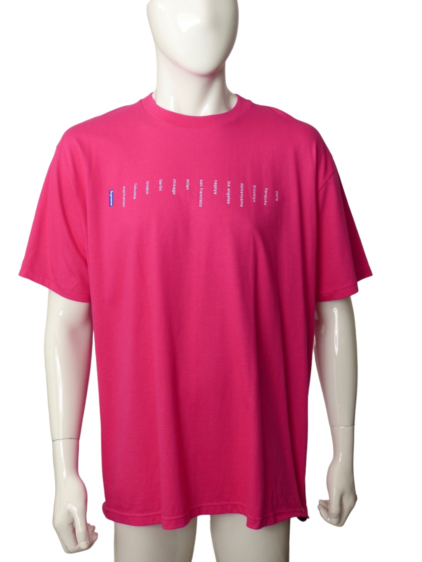 SUPREME- 2023 Pink Graphic Print T-Shirt, Size XL