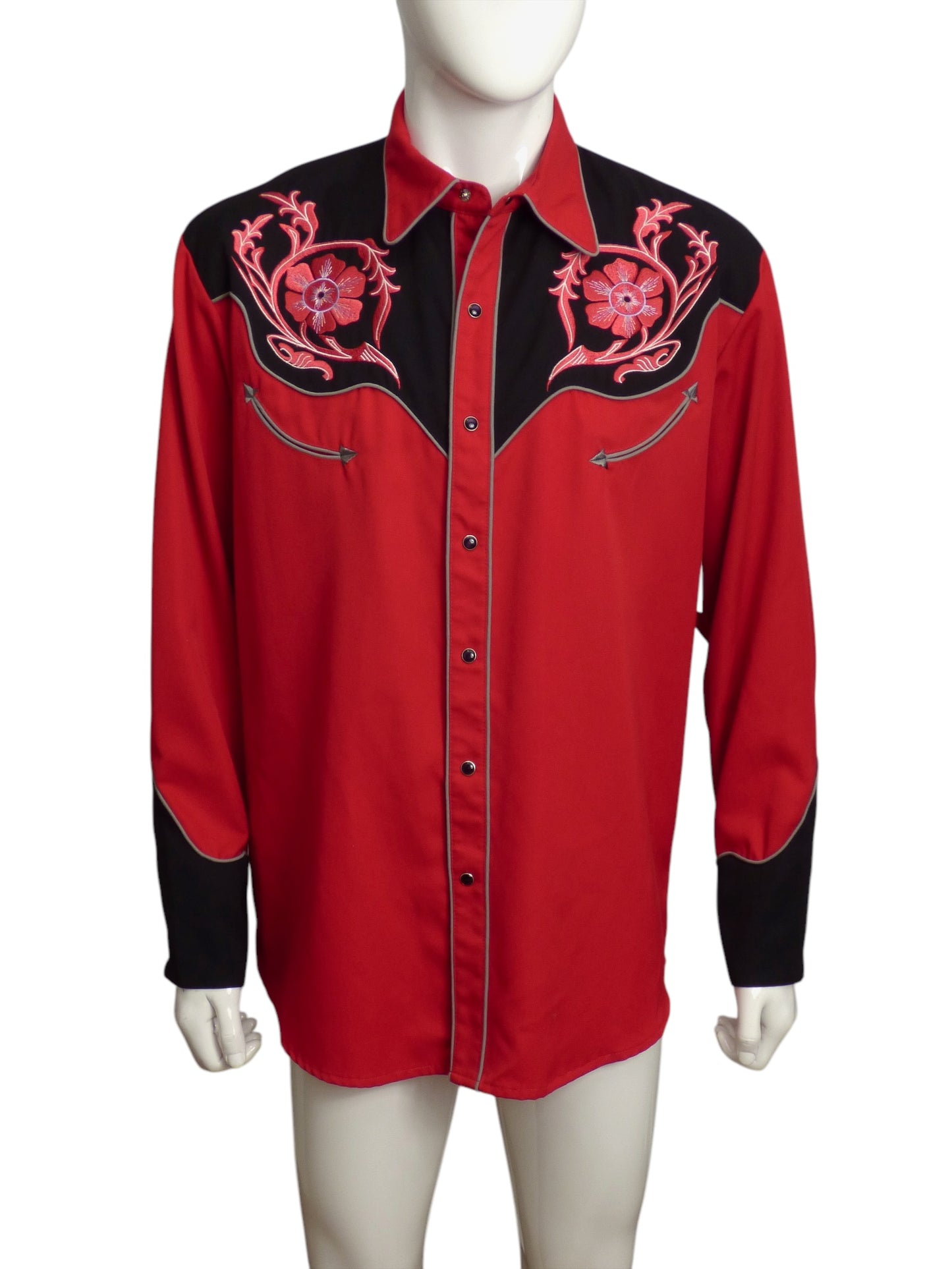 SCULLY- Embroidered Western L/S Shirt, Size Large