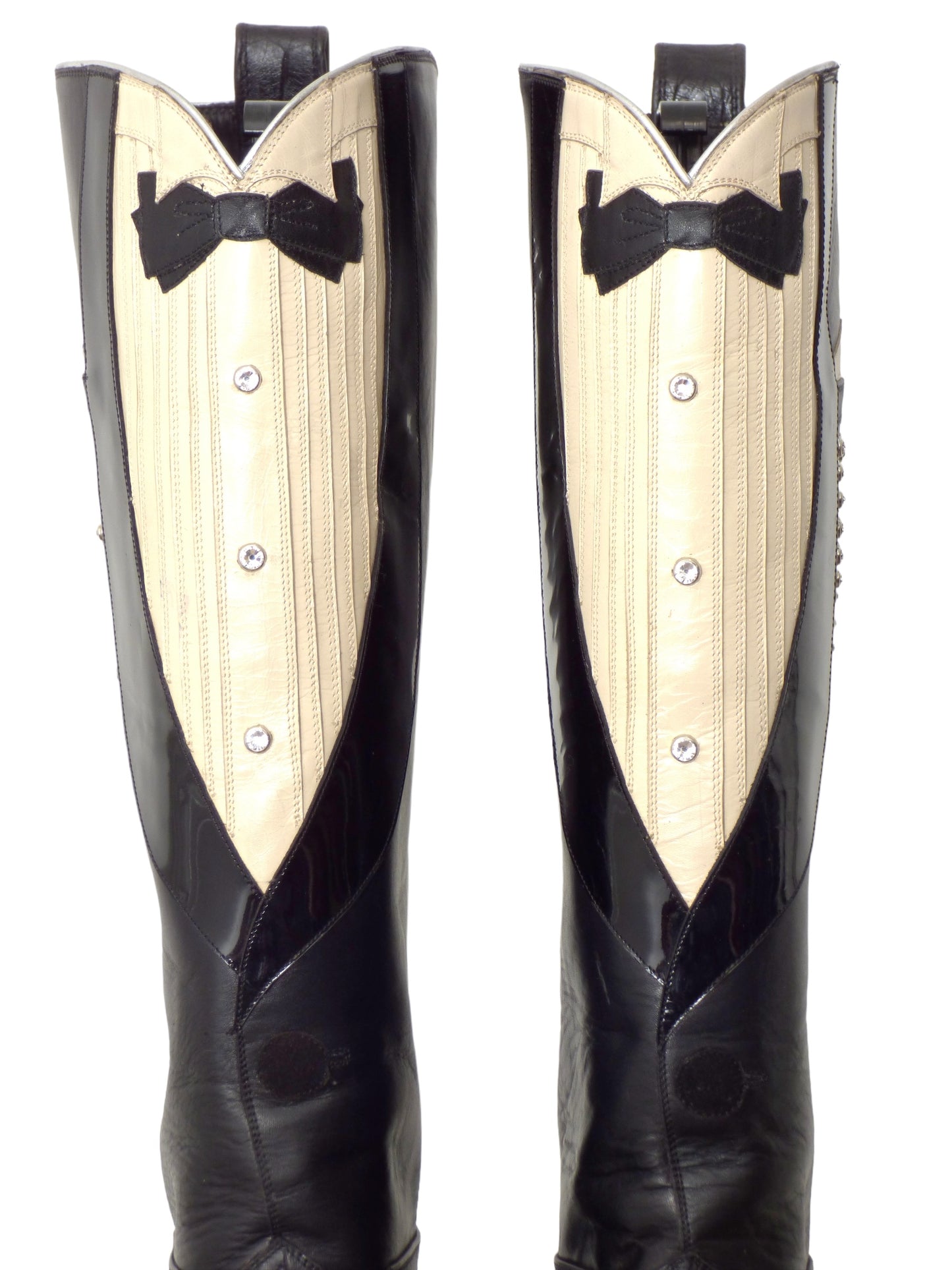 ROCKETBUSTER- Tuxedo Leather & Alligator Boots, Size 10