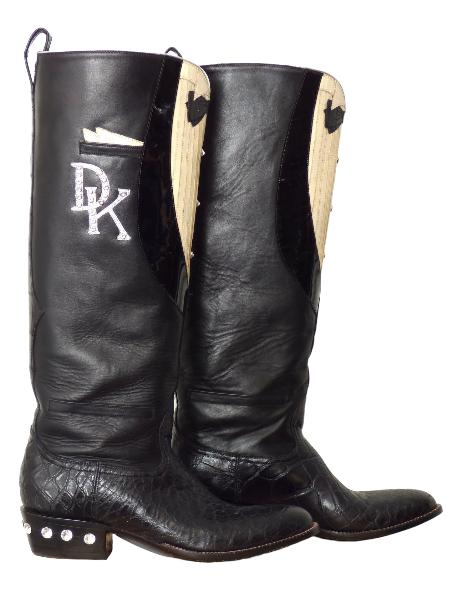 ROCKETBUSTER- Tuxedo Leather & Alligator Boots, Size 10