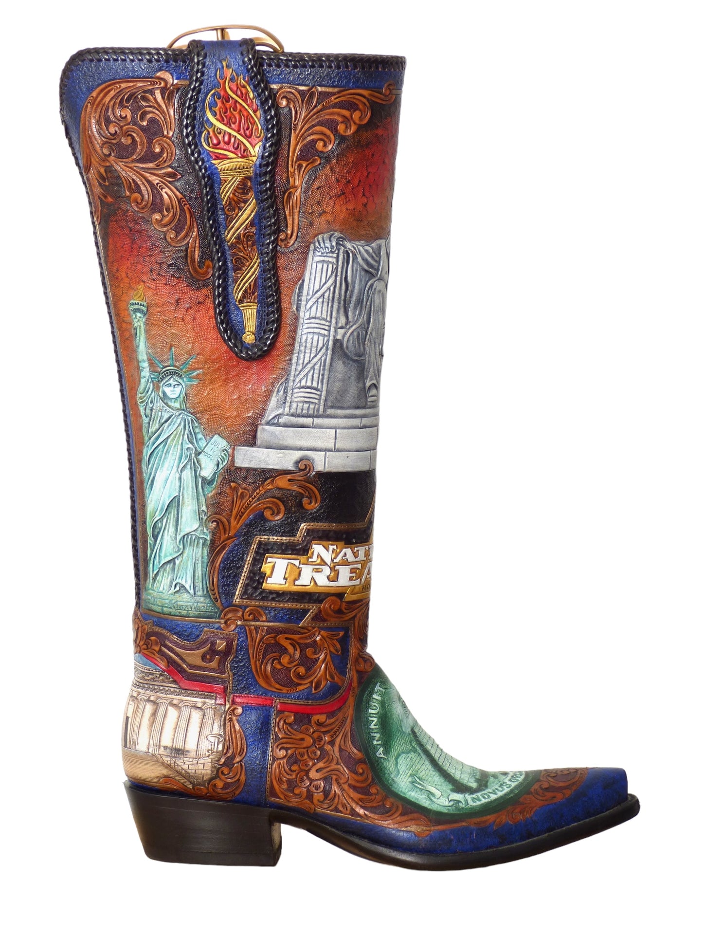 2004, Custom Designed "National Treasure" Leather Boots, Size 10D