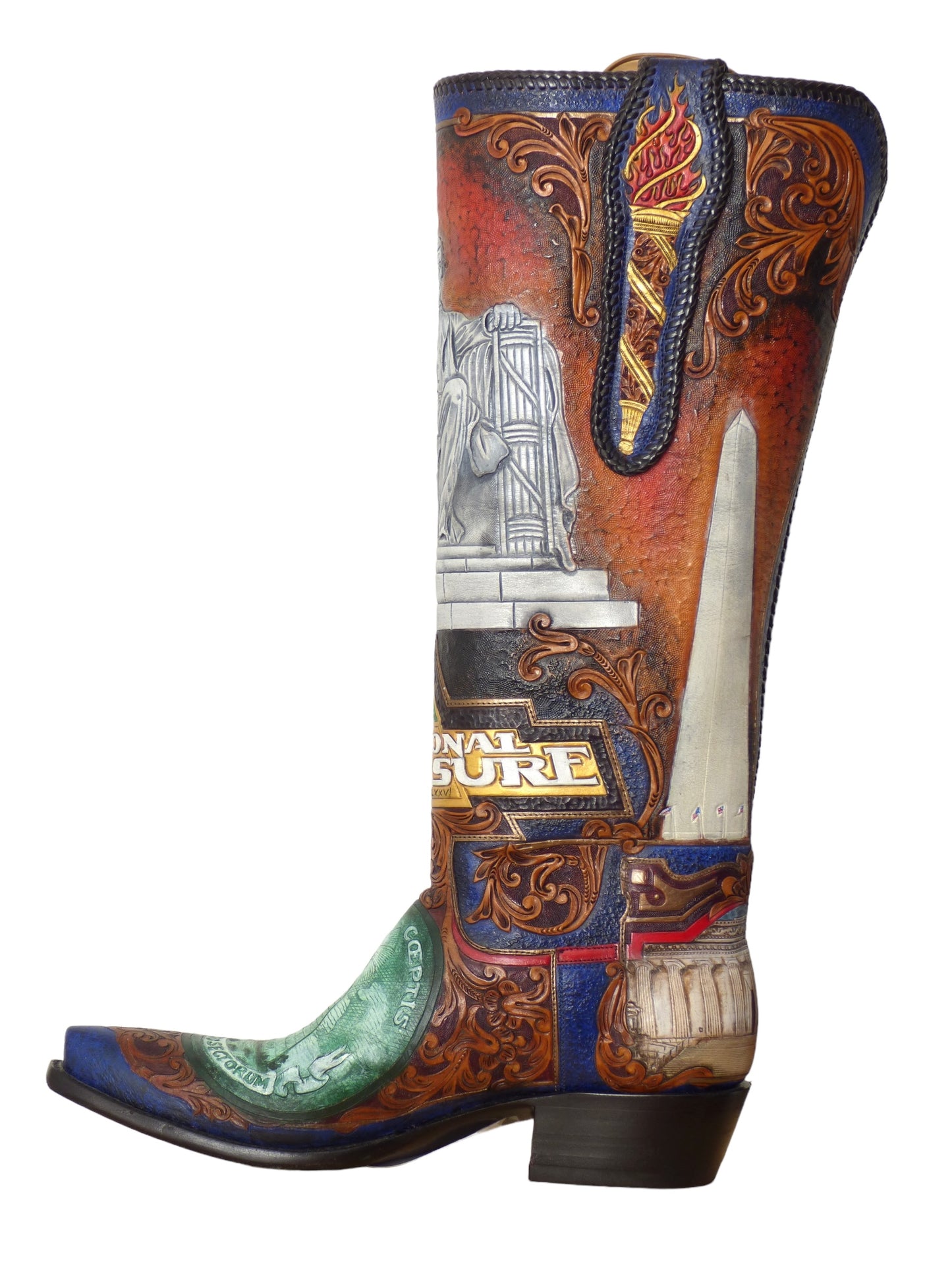 2004, Custom Designed "National Treasure" Leather Boots, Size 10D