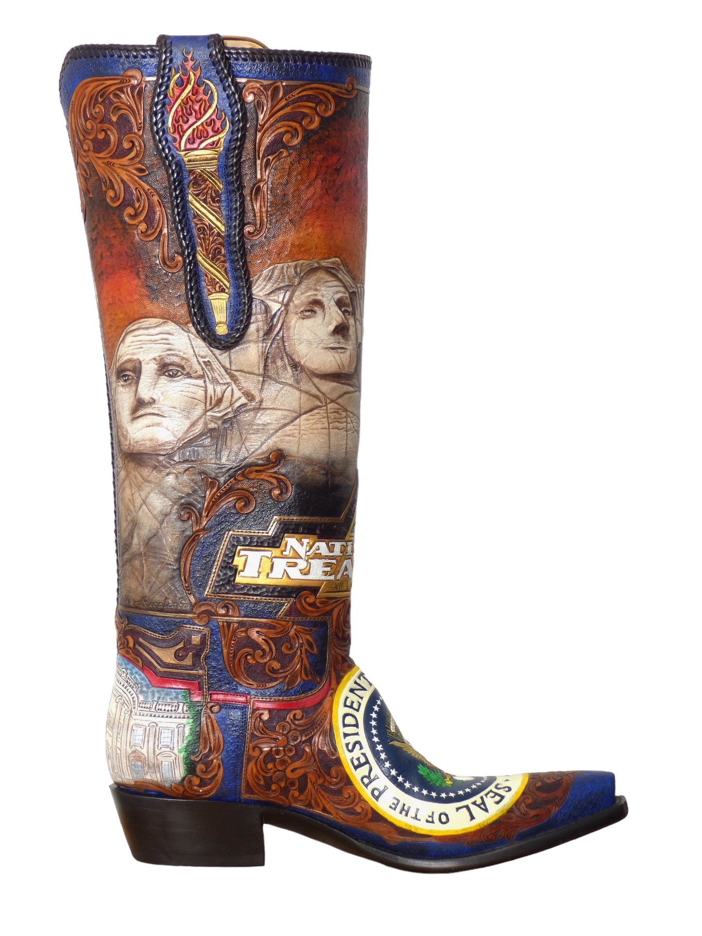 2004, Custom Designed "National Treasure" Leather Boots, Size 10D