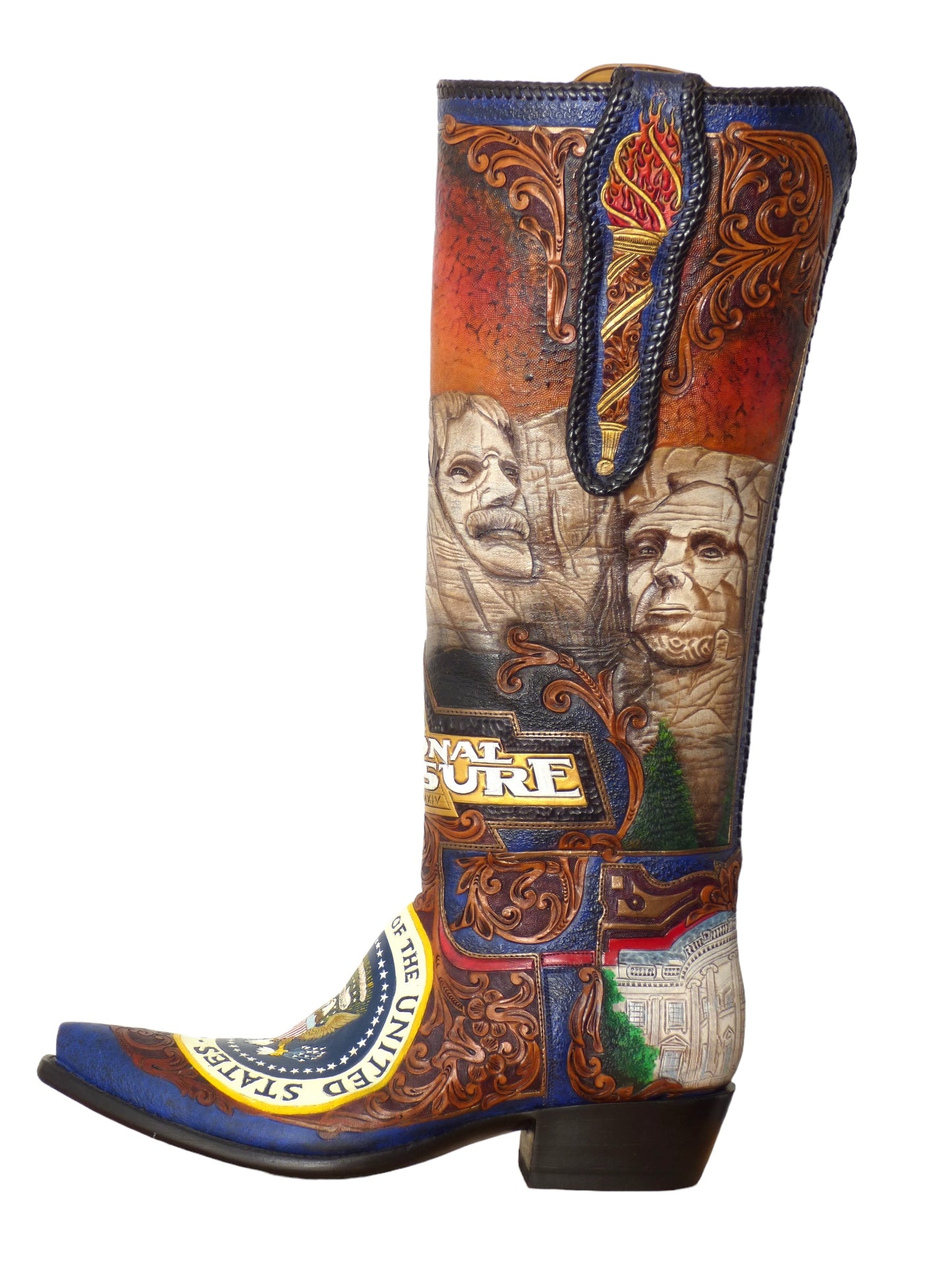 2004, Custom Designed "National Treasure" Leather Boots, Size 10D