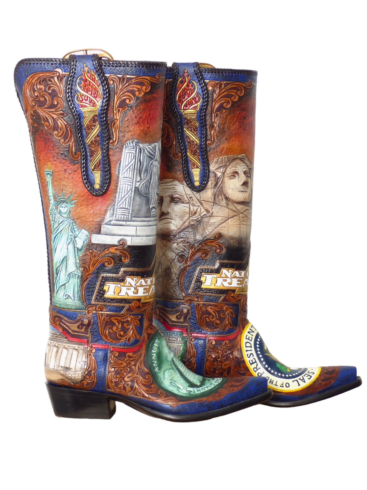 2004, Custom Designed "National Treasure" Leather Boots, Size 10D