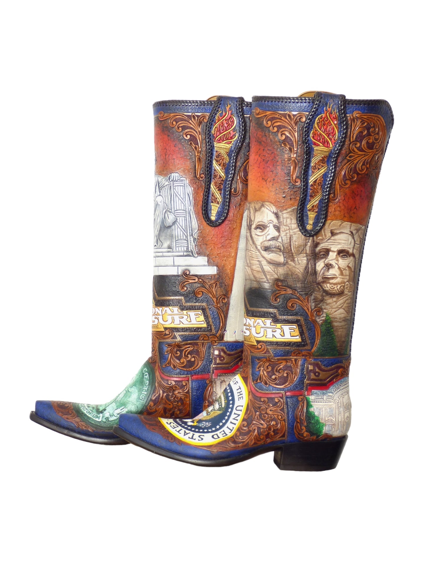 2004, Custom Designed "National Treasure" Leather Boots, Size 10D