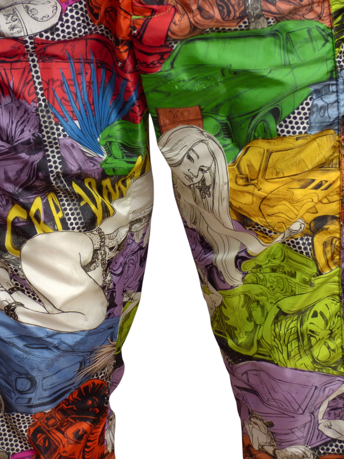 VERSACE- Nylon Graphic Print Joggers, Size Large