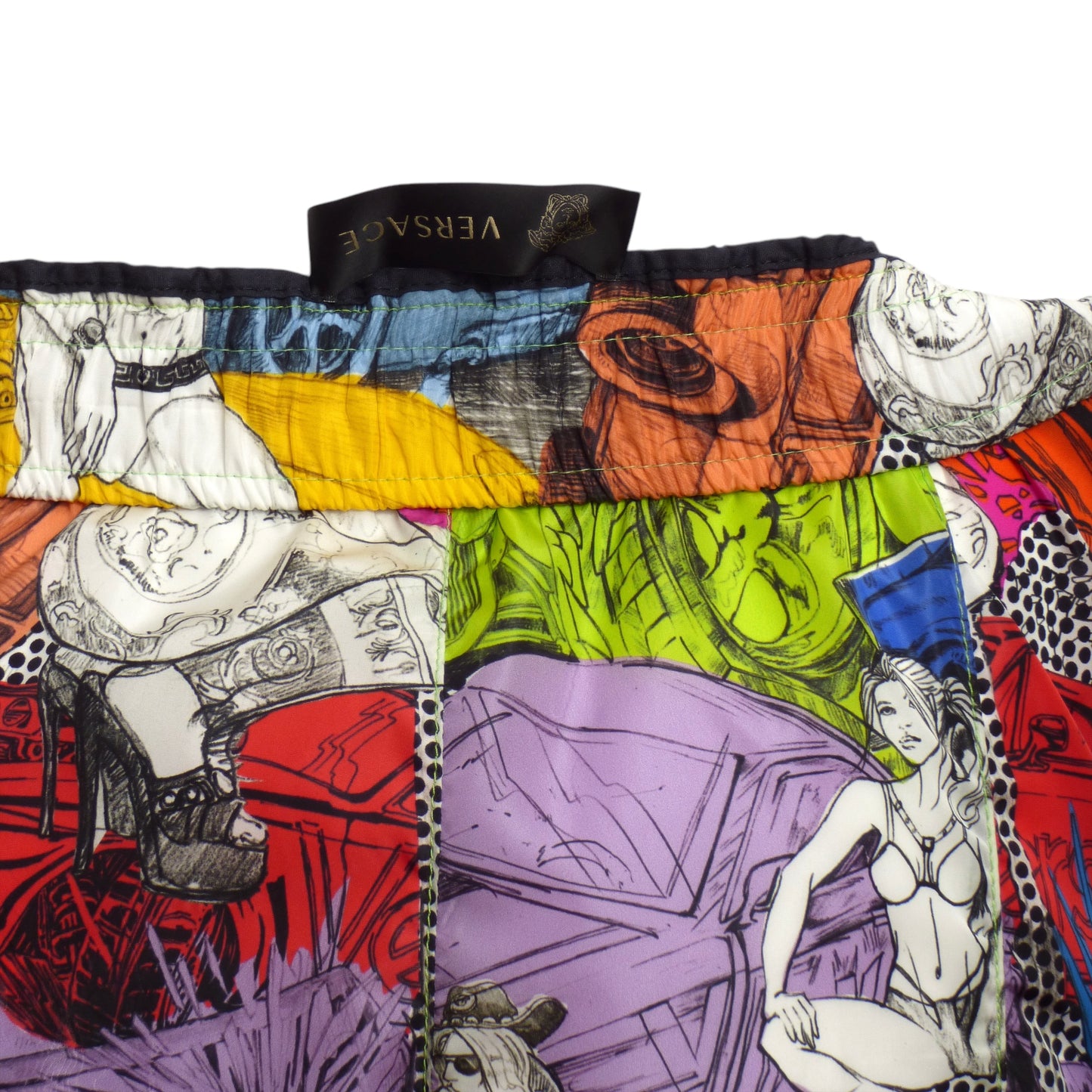 VERSACE- Nylon Graphic Print Joggers, Size Large