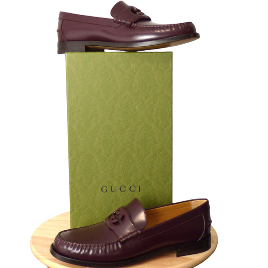 GUCCI- NIB Brown Millennial Ribot Loafer, Size US-12 1/2