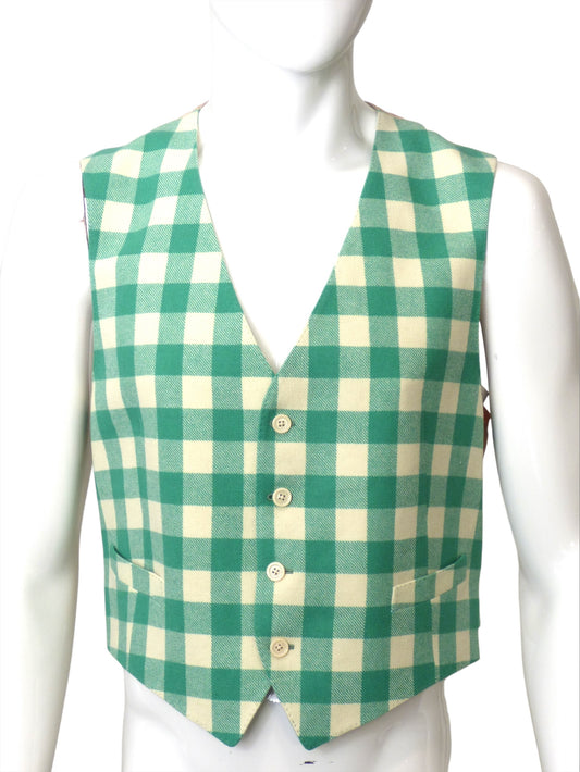 GUCCI-NWT 2022 Wool Plaid Vest, Size XL