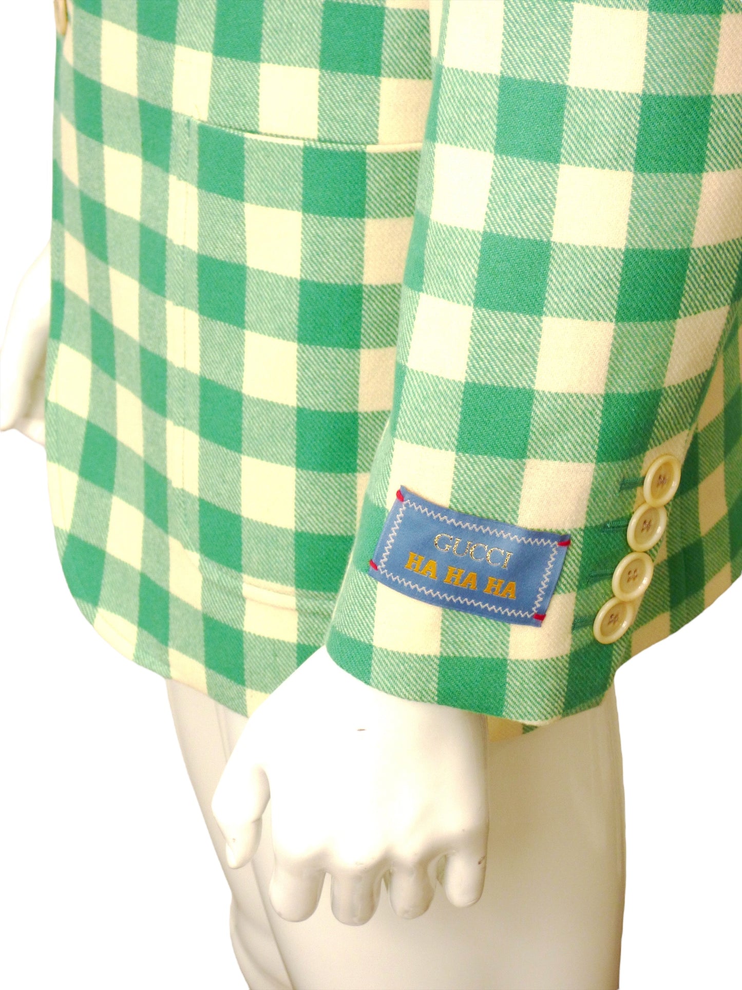 GUCCI- NWT 2022 Wool Check Blazer, Size Large