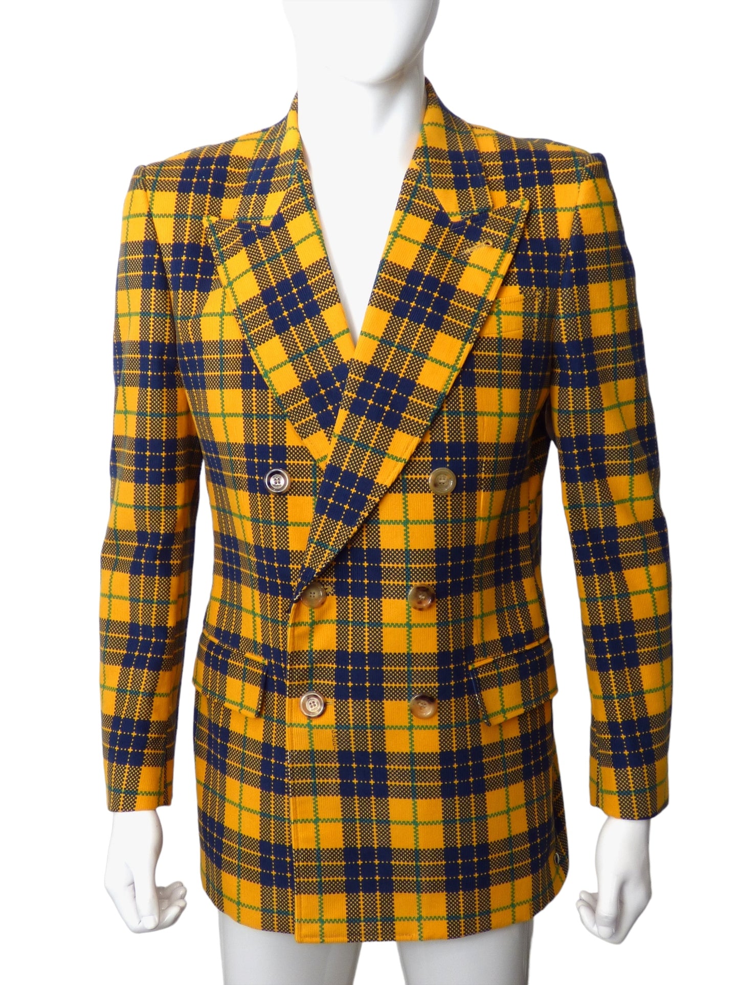 GUCCI- NWT 2022 Corduroy Plaid Blazer, Size Large