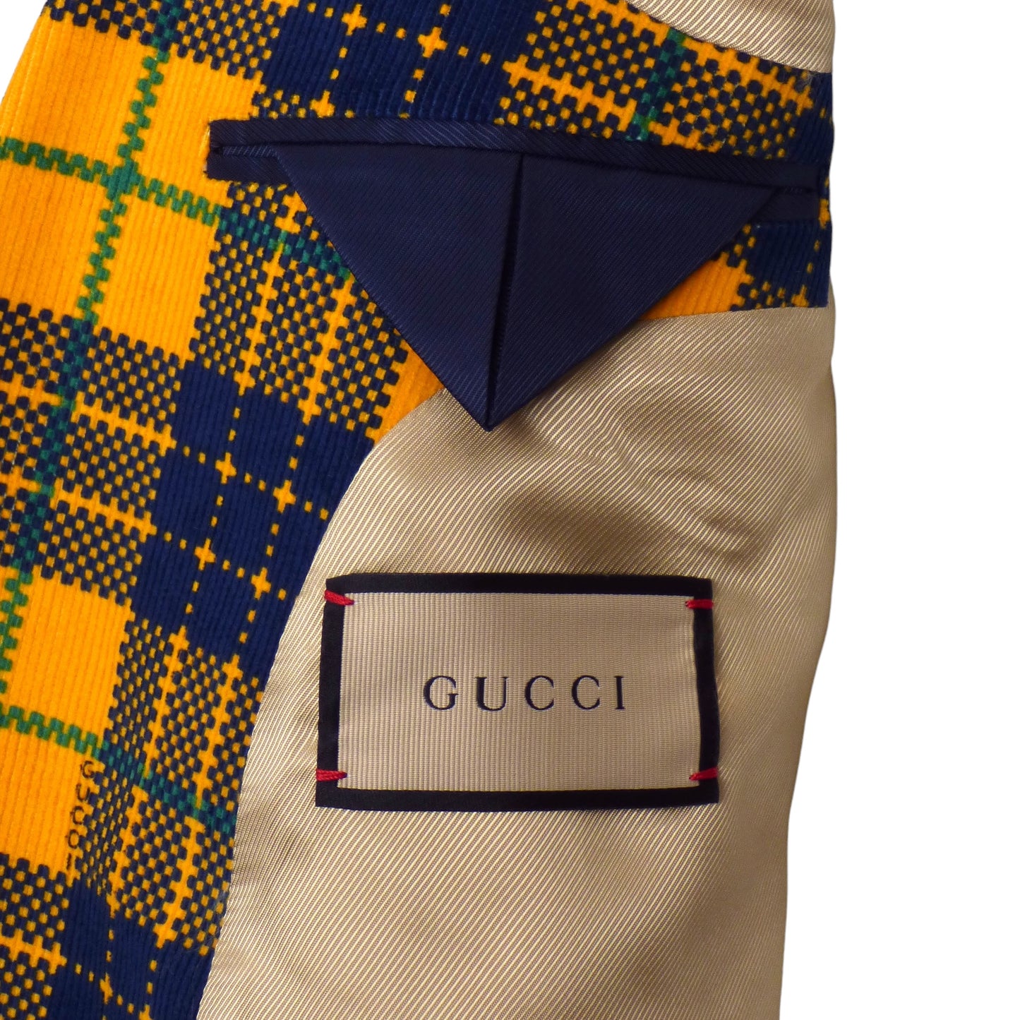 GUCCI- NWT 2022 Corduroy Plaid Blazer, Size Large