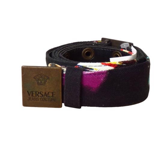 VESACE JEANS COUTURE-1990s Printed Canvas Belt