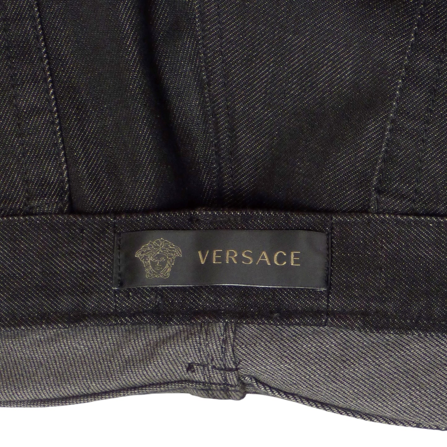 VERSACE- Black Denim Harness Jeans, Waist 38