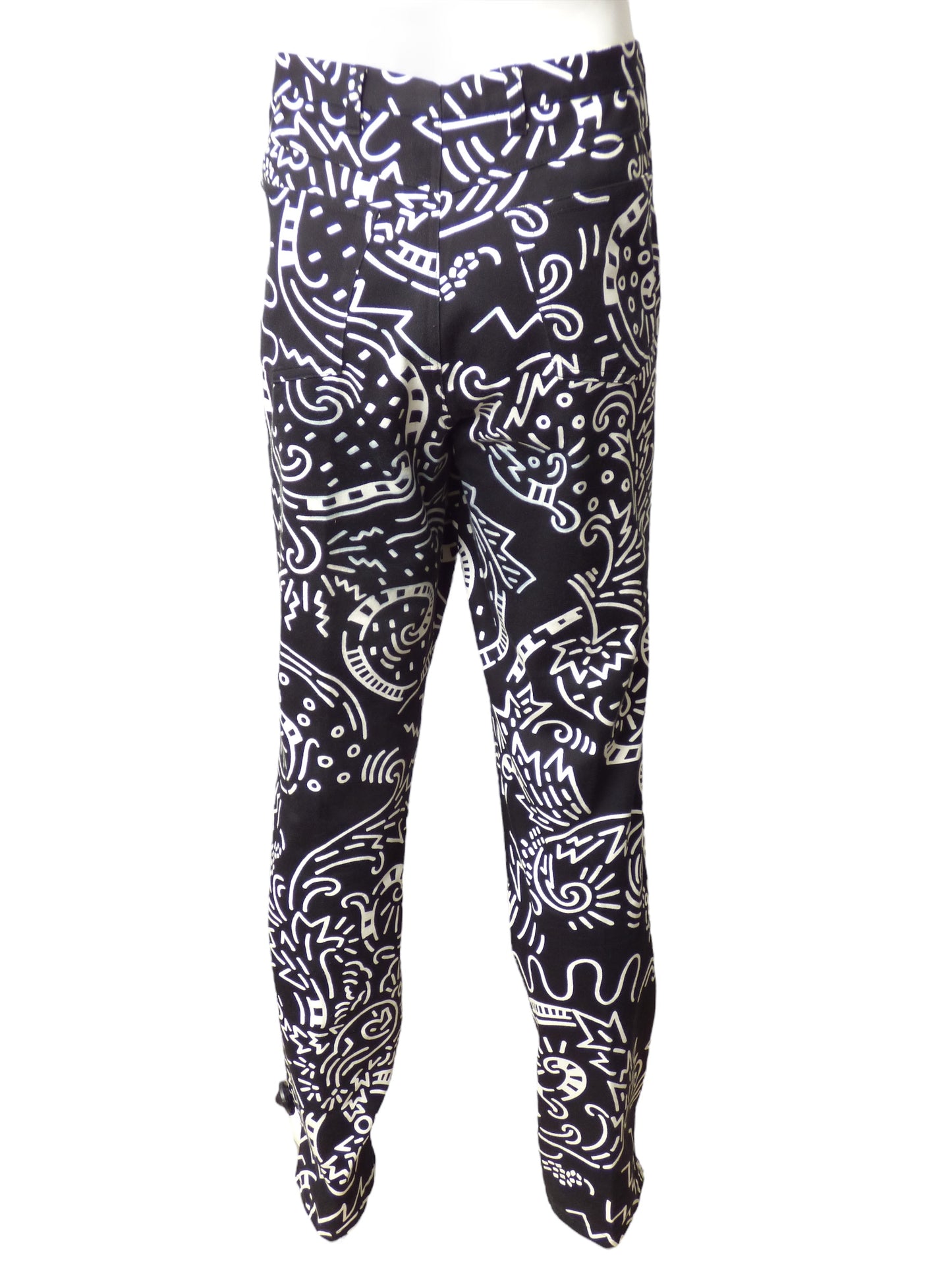 VERSUS VERSACE- Black & White Cotton Jeans, Waist 36"