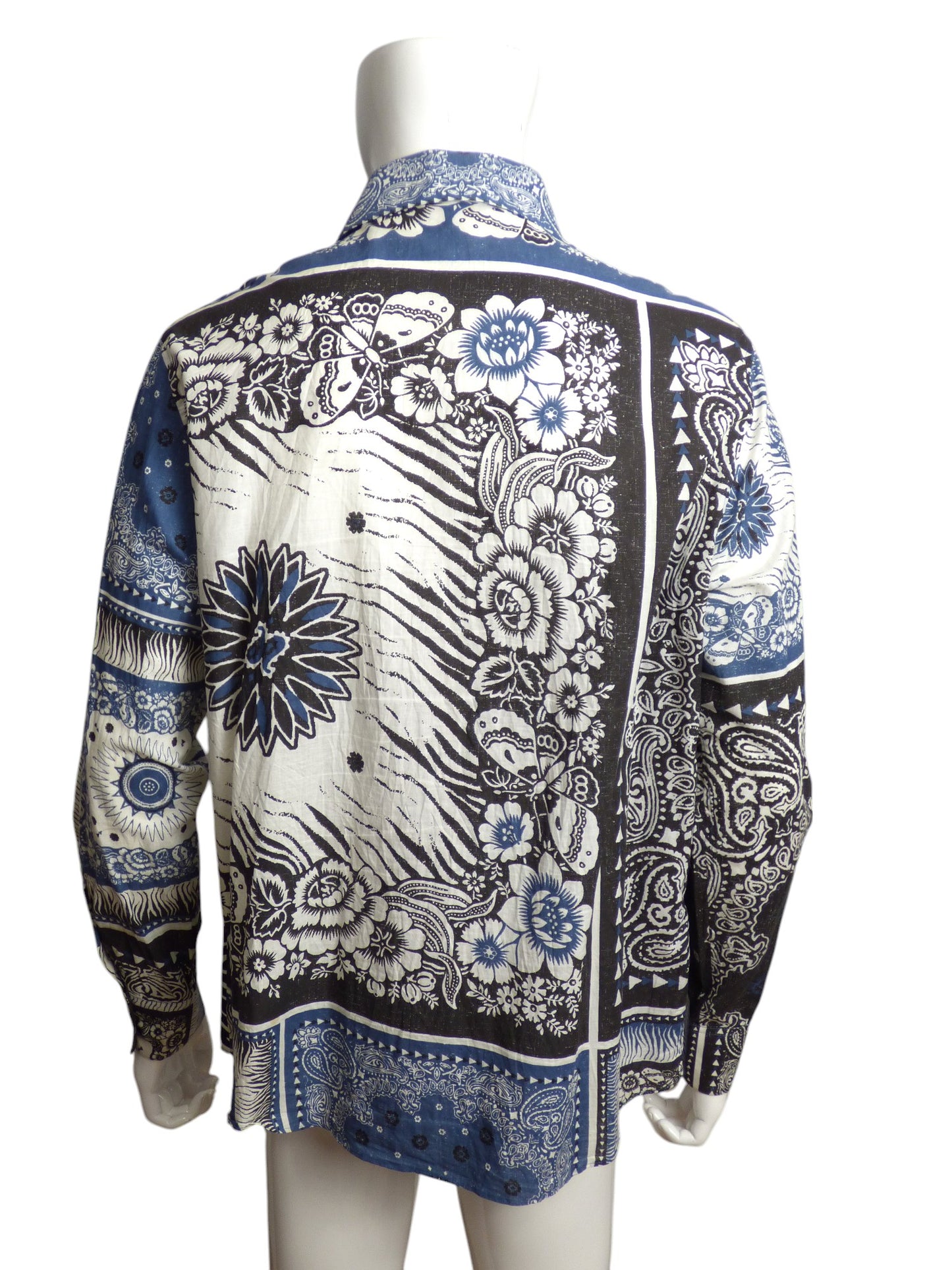 ROBERTO CAVALLI- Cotton Print L/S Shirt, Size XL