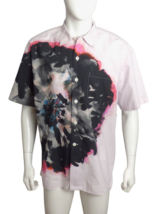 ALEXANDER MCQUEEN- Cotton Print S/S Shirt, Size 2XL