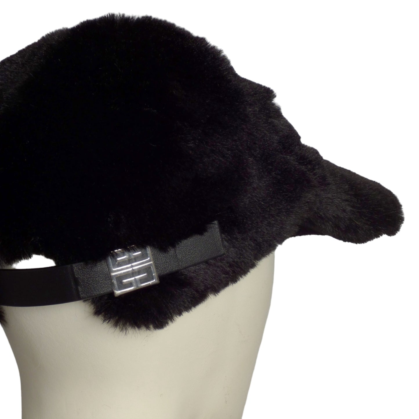 GIVENCHY- NWT Black Faux Fur Cap