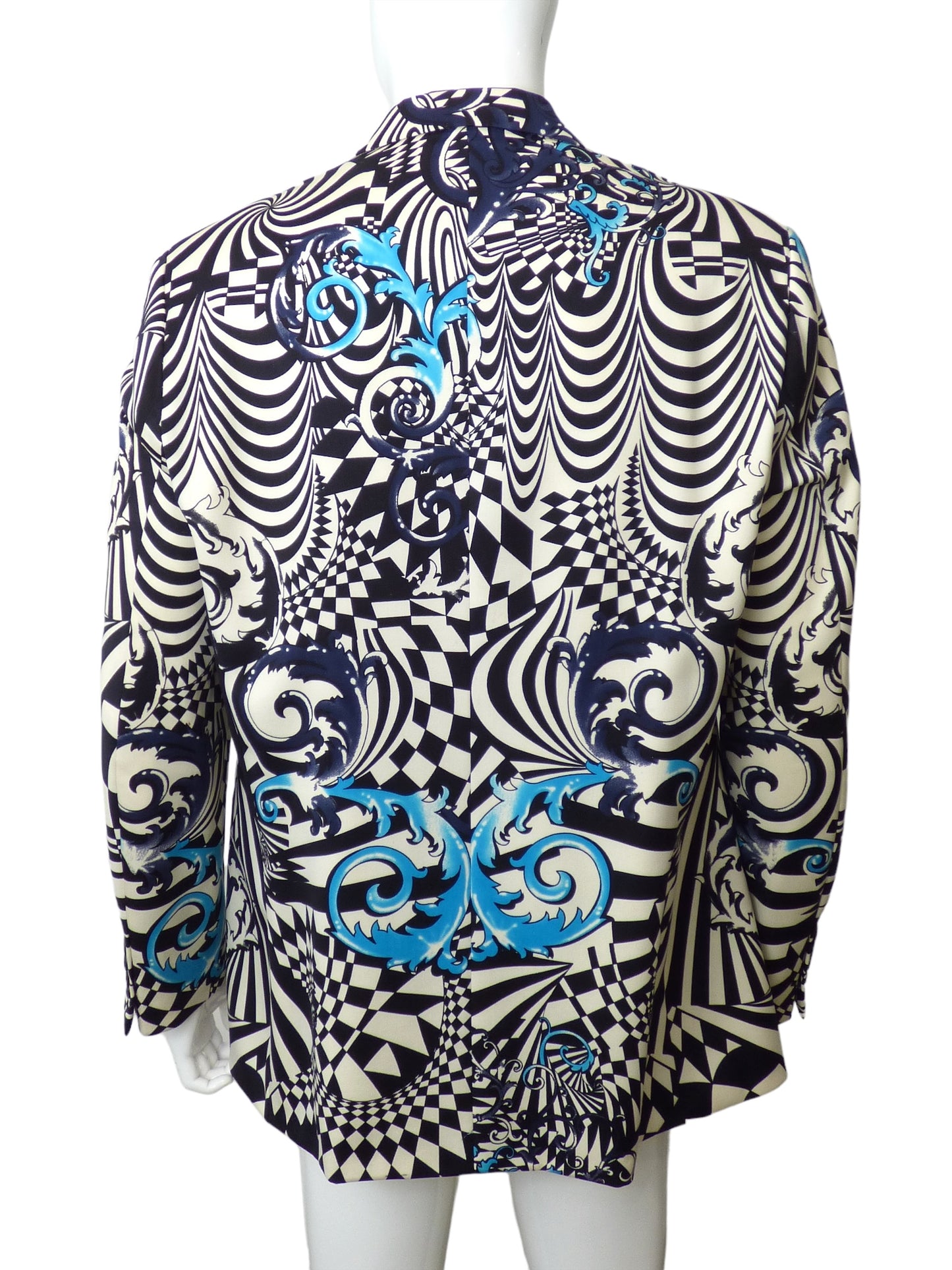 VERSUS VERSACE- 1990s Wool Print Blazer, Size 2XL