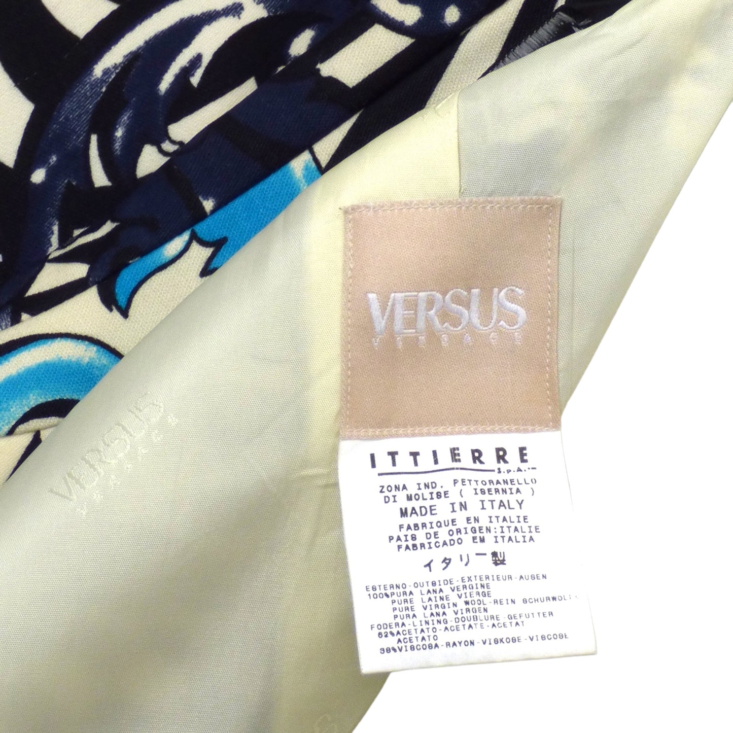 VERSUS VERSACE- 1990s Wool Print Blazer, Size 2XL