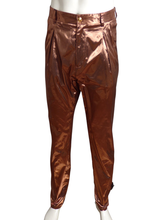 VERSACE- 1990s Copper Lamé Pants, Waist 34