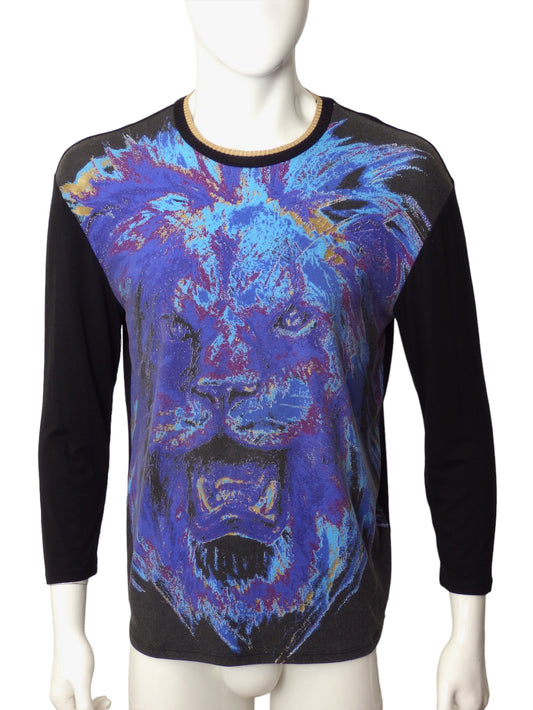 VERSACE JEANS COUTURE- Lion Print L/S T-Shirt, Size XL